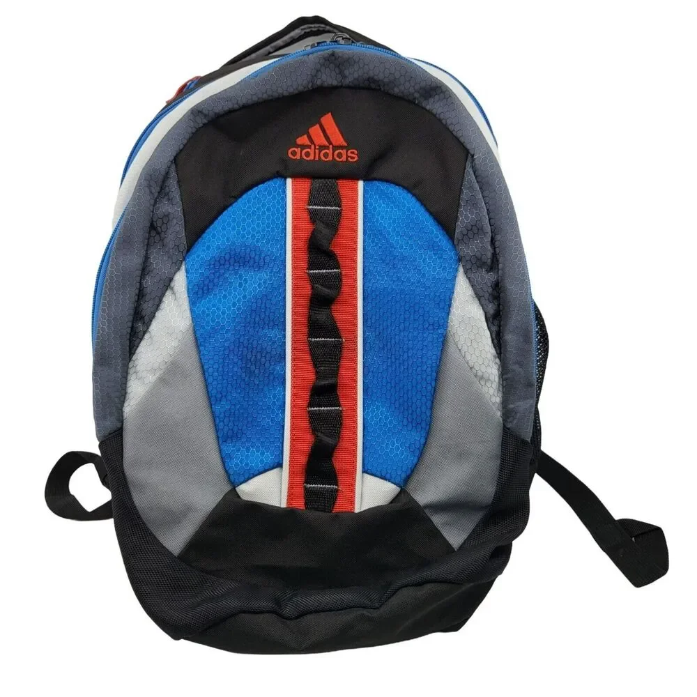 Adidas Prime Sport Gym Travel Training School Backpack Power Blue Solar Red FLAW